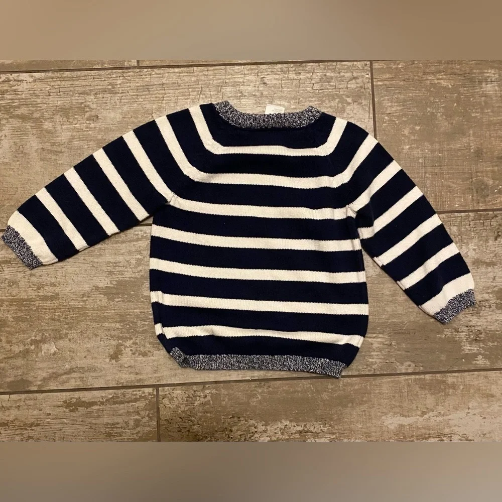 H&M Boy’s Striped Sweater With Shoulder Buttons Size 9-12 MO New Without Tag